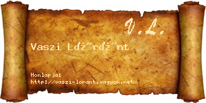 Vaszi Lóránt névjegykártya
