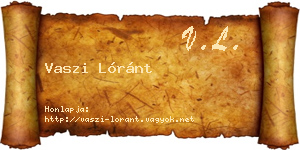Vaszi Lóránt névjegykártya